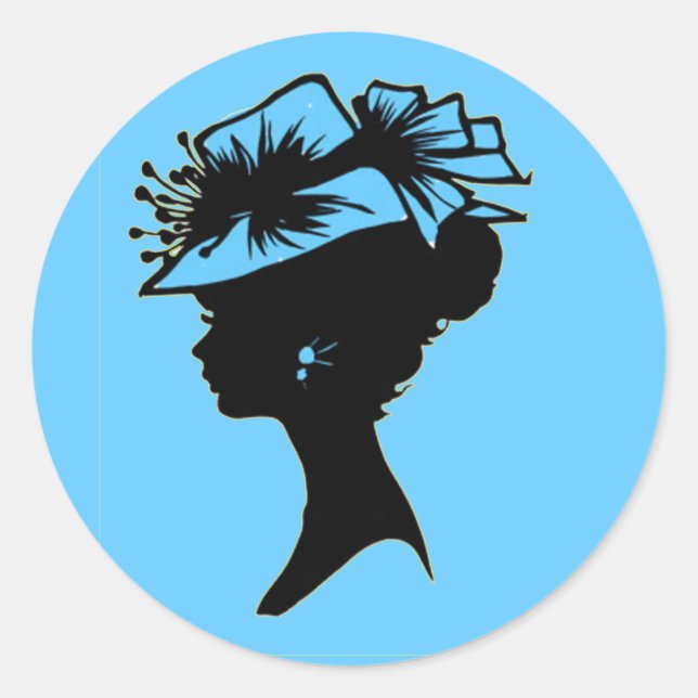 Blue Hat Runder Aufkleber (Vorderseite)