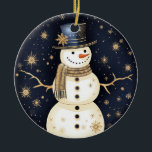 Blue Hat Snowman Ornament<br><div class="desc">Beautiful Blue Hat Snowman Ornament</div>