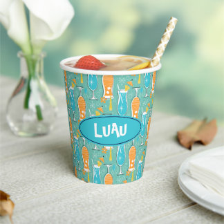 Blue Hawaii and Tropical Itch - Bg Turquoise Pappbecher