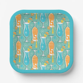 Blue Hawaii and Tropical Itch - Bg Turquoise Pappteller