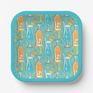 Blue Hawaii and Tropical Itch - Bg Turquoise Pappteller