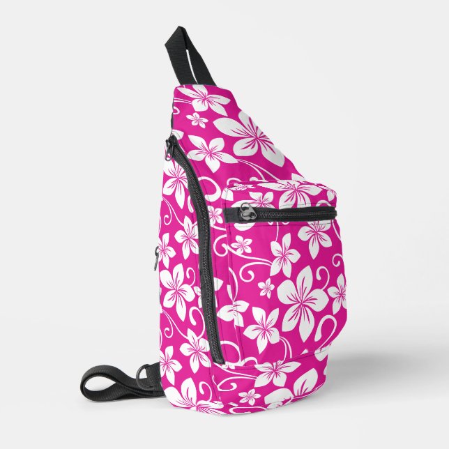 BLUE HAWAII PATTER IN HOT PINK CROSSBODY BAG (Linke Seite)