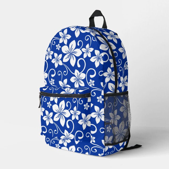 BLUE HAWAII PATTER IN ROYAL BLUE BEDRUCKTER RUCKSACK (Rückseitige Ecke Rechts)