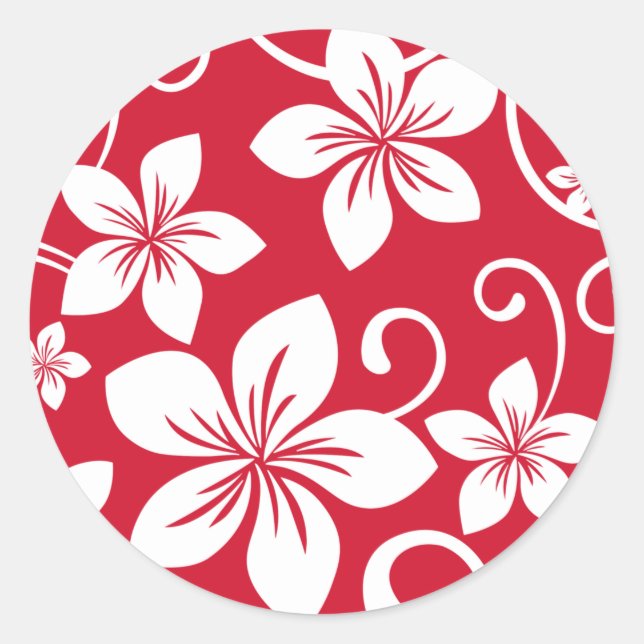 BLUE HAWAII (RED) CLASSIC ROUND STICKER (Vorderseite)