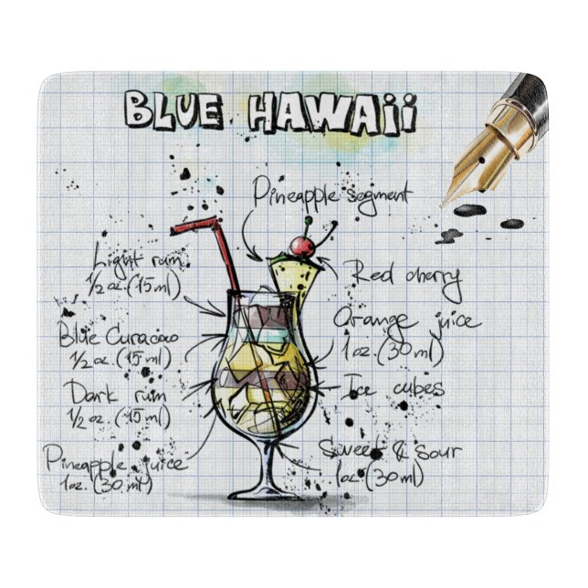 Blue Hawaii Schneidebrett (Vorderseite)
