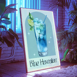 Blue Hawaiian Art Print | Cocktail im Bar-Dekor Poster