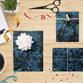 Blue Hawaiian Palms Gift Wrap Geschenkpapier Set