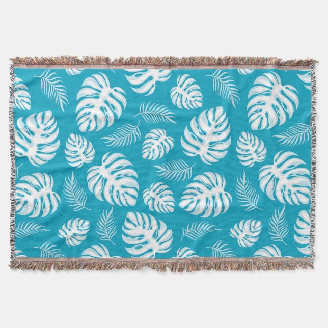 Blue Hawaiian Print Decke (Vorderseite)