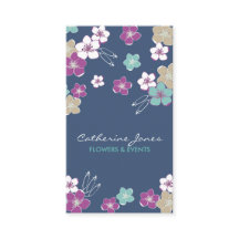 Blue hawaiian violet exotic flowers illustration