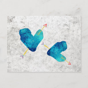Blue Heart 14 Februar Postkarte