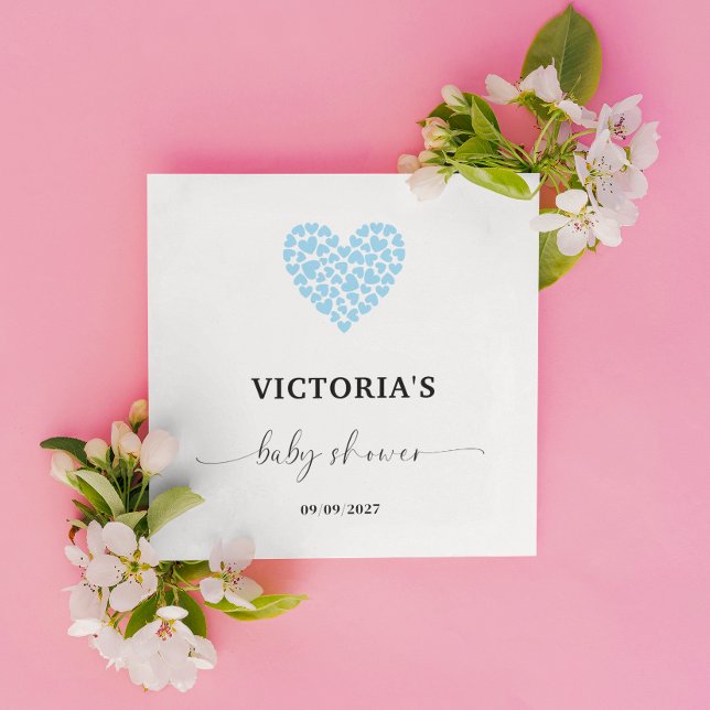 Blue Heart Baby Dusche Party Serviette (Von Creator hochgeladen)