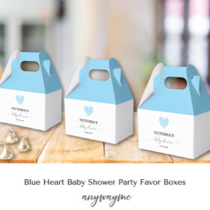 Blue Heart Baby Shower Party Geschenkschachtel