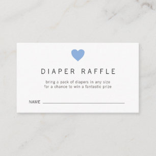 Blue Heart Boy Diaper Raffle Ticket Baby Dusche Begleitkarte