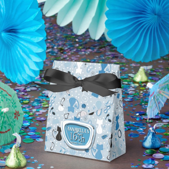 Blue Heart Cats Birthday Geschenkschachtel (Party)