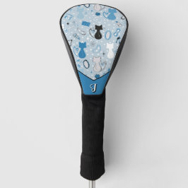 Blue Heart Cats Golf Head Cover Golf Headcover