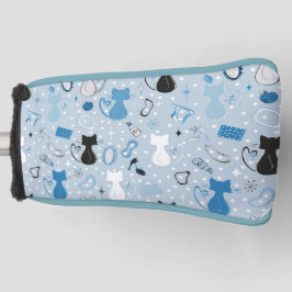 Blue Heart Cats Mitte des Jahrhunderts Golf Headcover