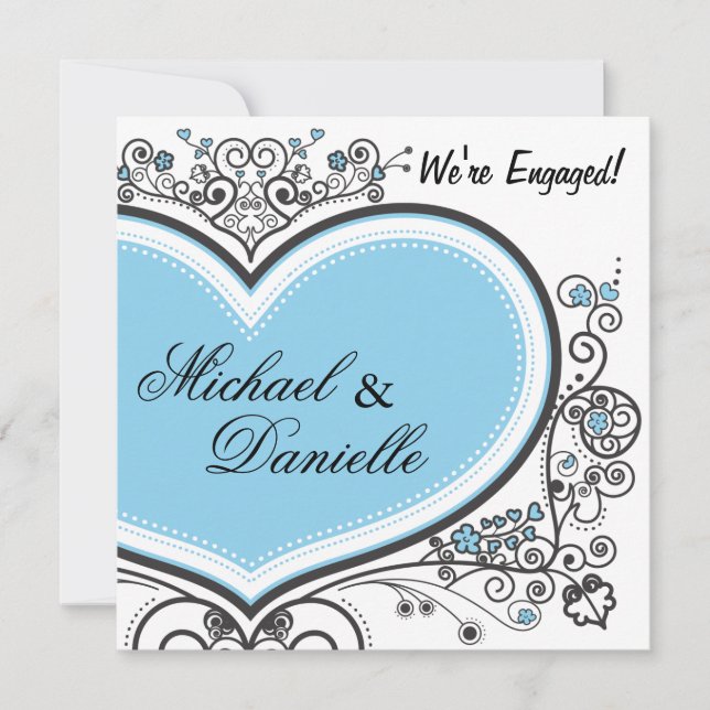 Blue Heart Einladung (Vorderseite)