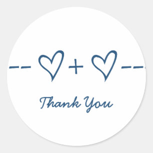 Blue Heart Equation Danke Stickers