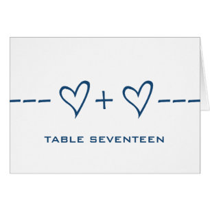 Blue Heart Equation Tischnummer Card