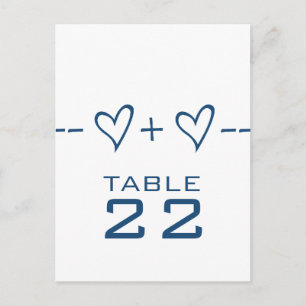 Blue Heart Equation Tischnummer Postkarte