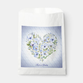 Blue Heart Floral Favor Bags Geschenktütchen