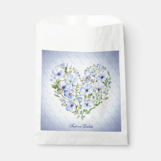 Blue Heart Floral Favor Bags Geschenktütchen