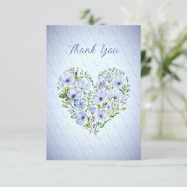 Blue Heart Floral Vielen Dank Karte