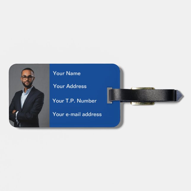 Blue Heart Gepäckanhänger (Rückseite horizontal)