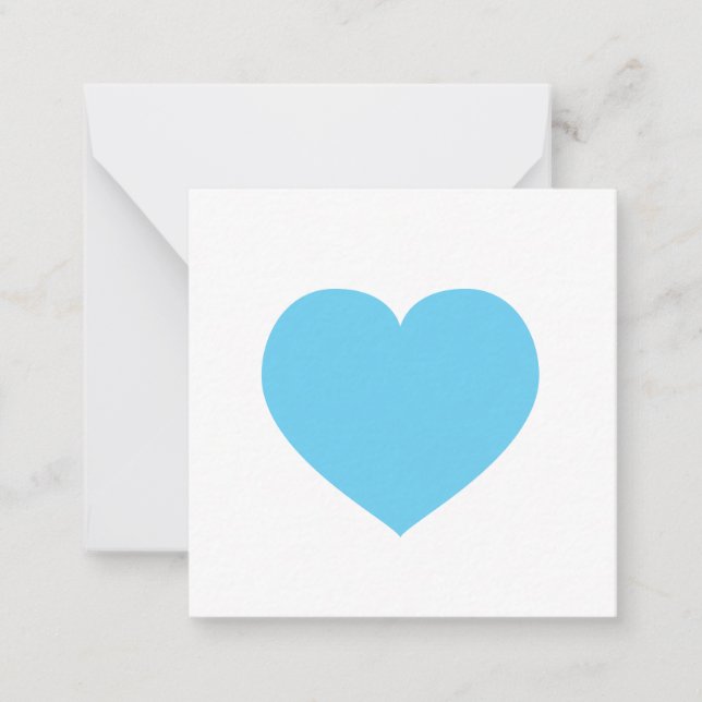 Blue Heart Liebe Note Geschenk Tag Baby Mitteilungskarte (Vorderseite)