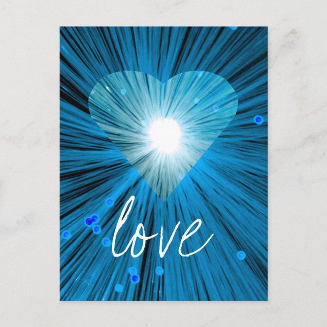 Blue Heart "Liebe" Postkarte (Vorderseite)