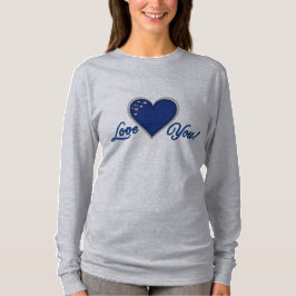 Blue Heart Long Sleeve T - Shirt