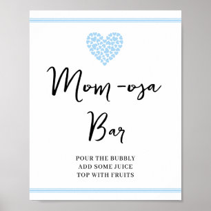 Blue Heart Mama-osa-Bar Baby Dusche Poster