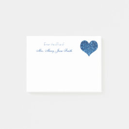 Blue Heart Post-it Klebezettel