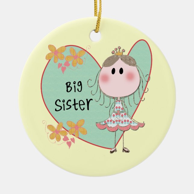 Blue Heart Princess Big Sister Keramikornament (Vorne)