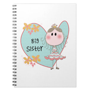 Blue Heart Princess Big Sister Notizblock