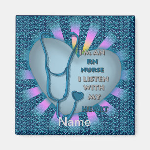 Blue Heart RN Registered Nurse Magnet