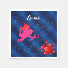 Blue heart romantic wallpaper serviette