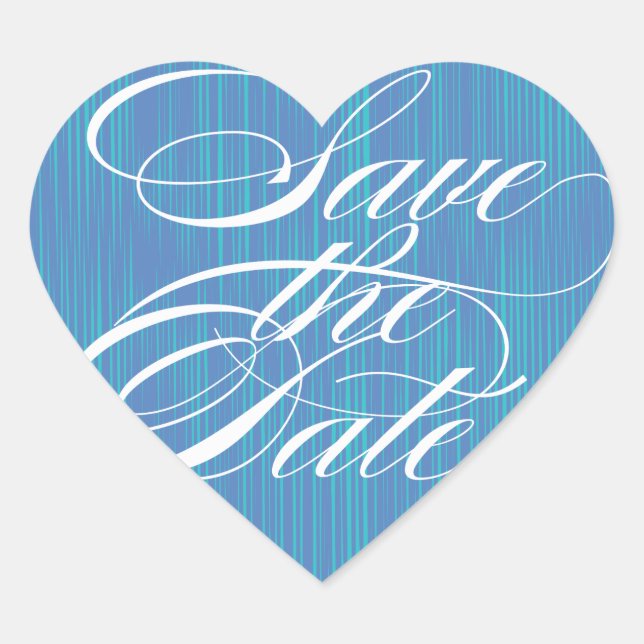 Blue Heart | SAVE THE DATE UMSCHLAG AUFKLEBER (Vorderseite)