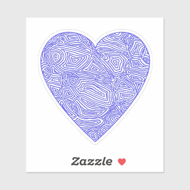 Blue Heart Stickers Aufkleber (Blatt)
