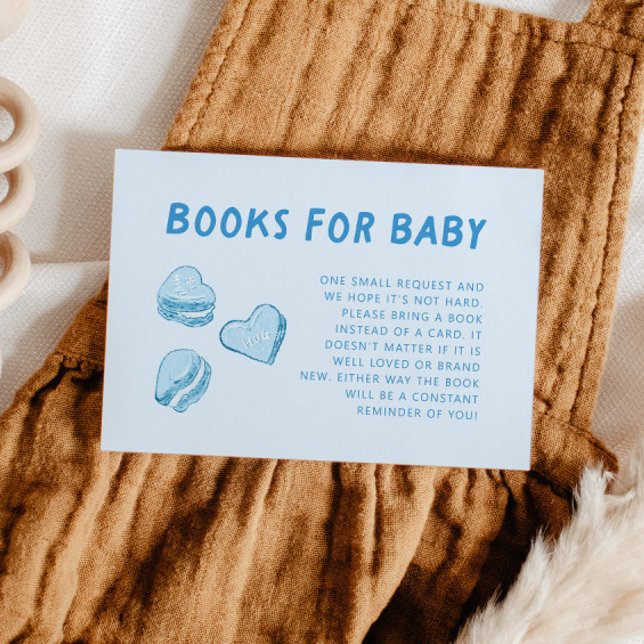 Blue Heart Valentine Baby Showbuchanfrage Begleitkarte (Von Creator hochgeladen)
