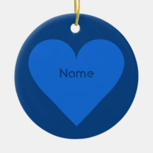 Blue Heart Valentine custom ornament