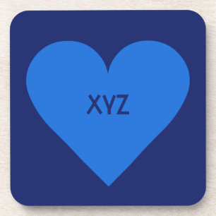 Blue Heart Valentine dessous de verre personnalisé