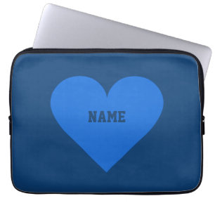 Blue Heart Valentine individuelle Laptop-Ärmel Laptopschutzhülle