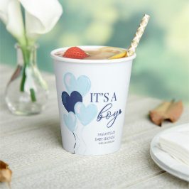 Blue Heart Valentines Es ist eine Baby-Dusche Pappbecher