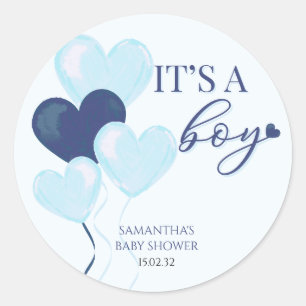Blue Heart Valentines Es ist eine Baby-Dusche Runder Aufkleber