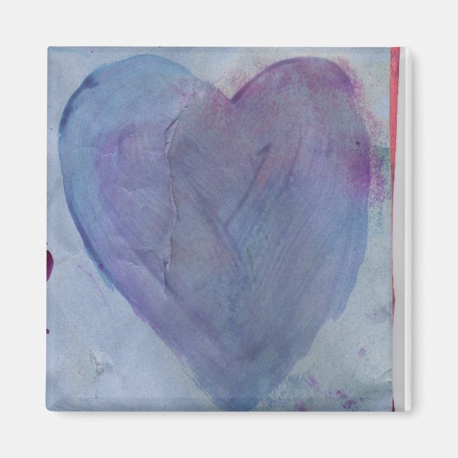 Blue Heart Watercolor Magnet (Vorne)