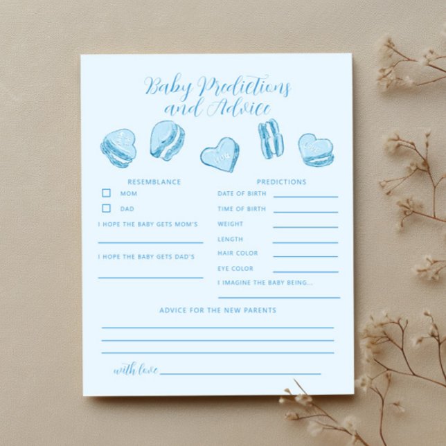Blue Hearts Baby Predictions & Advice Card (Von Creator hochgeladen)