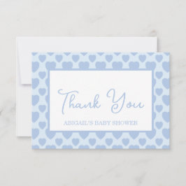Blue Hearts Baby Shower  Dankeskarte