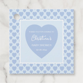 Blue Hearts Baby Shower  Geschenkanhänger
