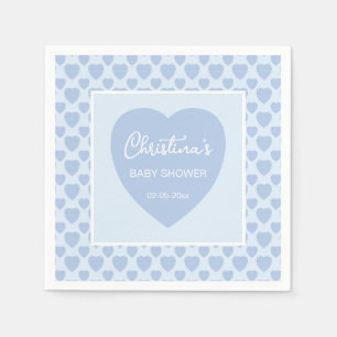 Blue Hearts Baby Shower Serviette